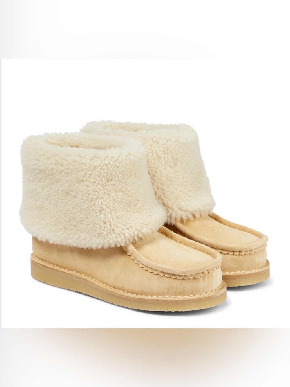 Chloe Jessie shearling suede ankle boots